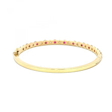 Load image into Gallery viewer, Estate 18K Gold Ruby and Diamond Bangle Bracelet
