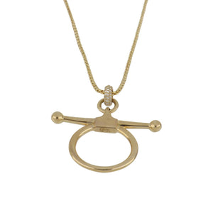 Vincent Peach 18K Gold Fulmer Bit Pendant Necklace