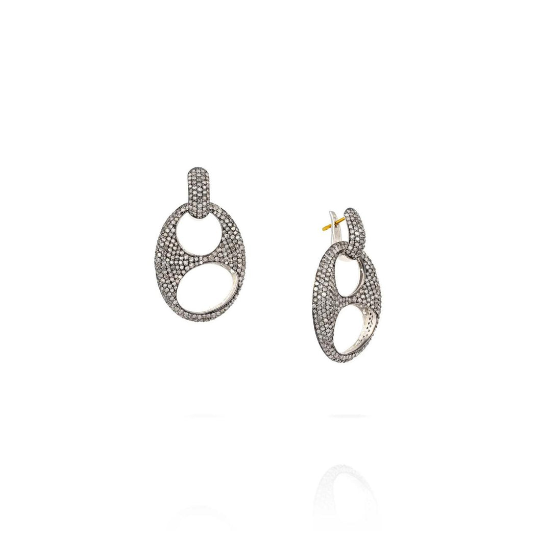 Vincent Peach Sterling Silver 'Dorado' Earrings with Diamonds