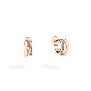 Pomellato 18K Rose Gold 'Together' Earrings with Bbrown Diamonds