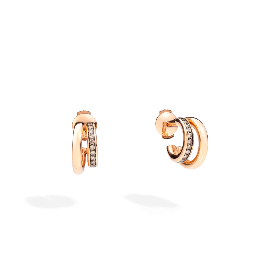 Pomellato 18K Rose Gold 'Together' Earrings with Bbrown Diamonds