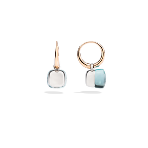 Pomellato 18K Rose and White Gold 'Nudo' Topaz Drop Earrings