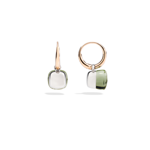 Pomellato 18K White and Rose Gold Prasiolite Earrings