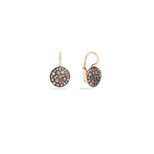 Pomellato 18K Rose Gold Brown Diamond Drop Earrings