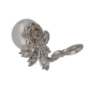 Estate Peter Atman South Sea Pearl Platinum Earrings with Diamonds