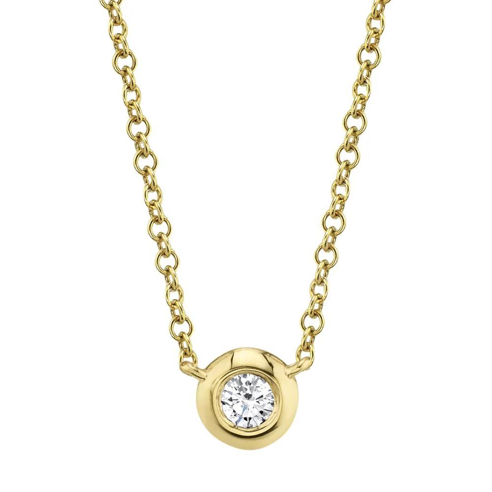 Shy Creation 14K Gold Bezel-Set Diamond Necklace