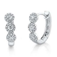 Load image into Gallery viewer, Shy Creation 14K White Gold Diamond Huggie Earrings
