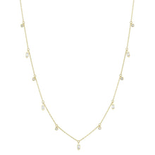 Load image into Gallery viewer, Shy Creation 14K Gold Bezel-Set Diamond Drop Necklace
