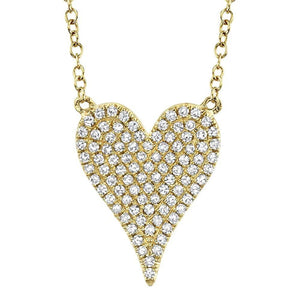 Shy Creation 14K Gold Diamond Heart Necklace