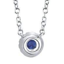 Load image into Gallery viewer, Shy Creation 14K White Gold Sapphire Pendant Necklace
