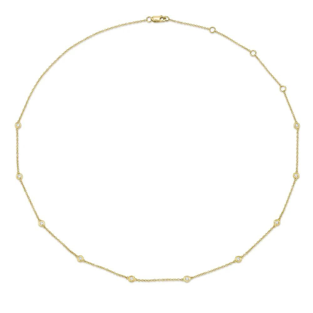 Shy Creation 14K Gold Diamonds-by-the-Yard Necklace