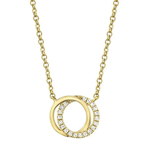 Shy Creation 14K Gold Love Knot Circle Necklace