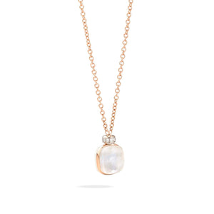 Pomellato 18K Rose and White Gold 'Nudo Classic' White Topaz and Mother-of-Pearl Necklace