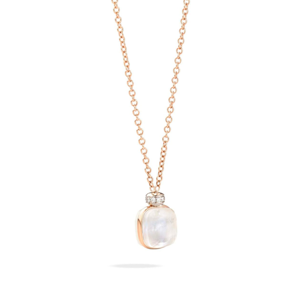 Pomellato 18K Rose and White Gold 'Nudo Classic' White Topaz and Mother-of-Pearl Necklace