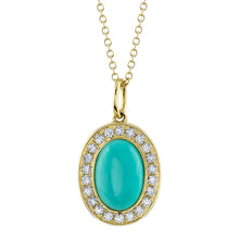 Load image into Gallery viewer, Shy Creation 14K Gold Turquoise Pendant Necklace
