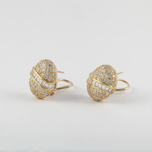 Estate 18K Gold Pavé Diamond Earrings