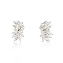 Load image into Gallery viewer, Estate Platinum and 18K Gold Diamond Cluster Earrings
