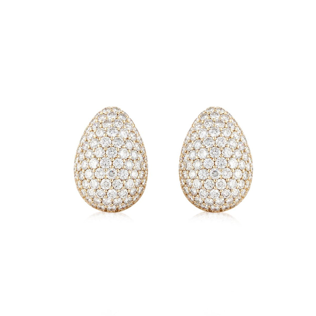 Estate 18K Gold Pavé Diamond Earrings