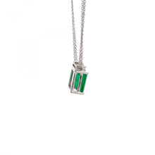 Load image into Gallery viewer, 18K White Gold Colombian Emerald and Diamond Pendant
