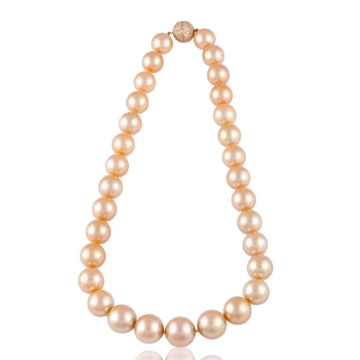 Golden Pearl Necklace – Hubert Jewelry – Fine Diamonds and Gemstones