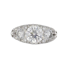 Load image into Gallery viewer, Estate Platinum GIA 2.22 Carat Round Victorian Style Engagement Ring
