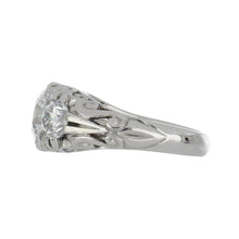 Load image into Gallery viewer, Estate Platinum GIA 2.22 Carat Round Victorian Style Engagement Ring
