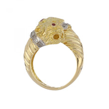 Load image into Gallery viewer, Vintage 1990s 18K Gold Lion Head Ring
