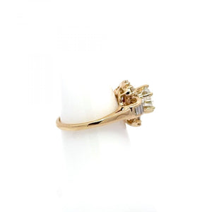 Retro Round Diamond 14K Gold Ring