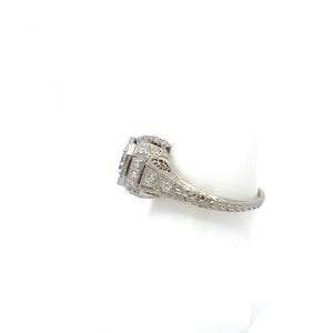 Art Deco 1.03 Carat GIA Round Diamond Platinum Engagement Ring
