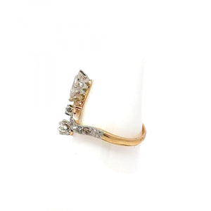 Belle Epoque 18K Gold and Platinum Diamond Tiara Ring