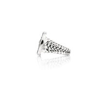 Load image into Gallery viewer, Vincent Peach Sterling Silver &#39;Finnhorse&#39; Ring with Diamonds
