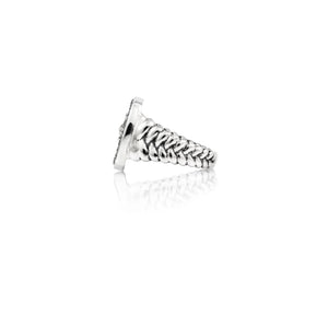 Vincent Peach Sterling Silver 'Finnhorse' Ring with Diamonds