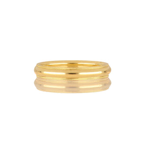 18K Gold Millegrain Comfort Fit Band