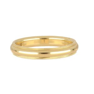 18K Gold Millegrain Comfort Fit Band