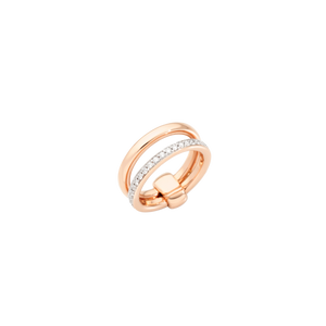 Pomellato 18K Rose Gold  'Together' Ring with Diamonds