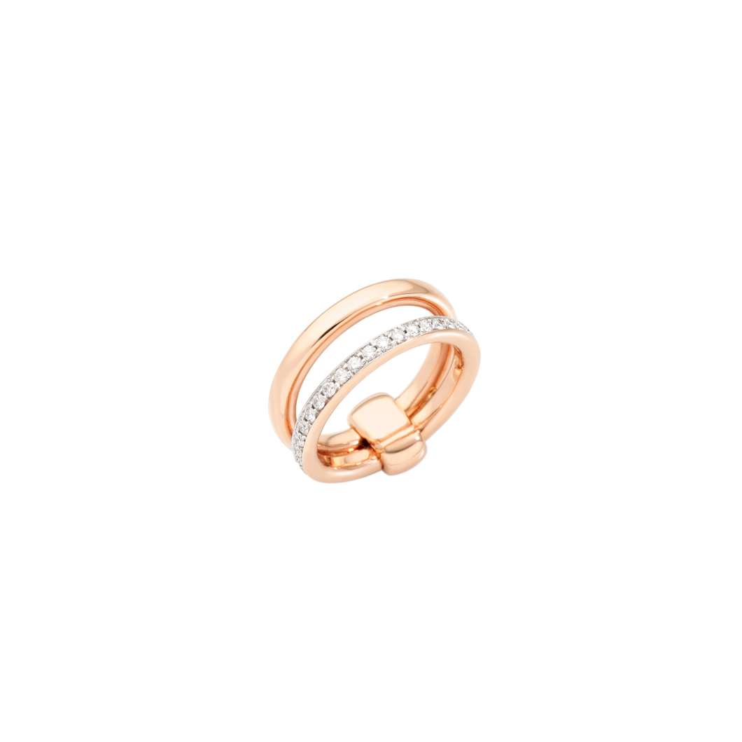 Pomellato 18K Rose Gold  'Together' Ring with Diamonds