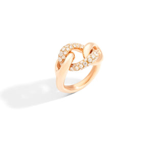 Pomellato 18K Rose Gold 'Catene' Ring with Diamonds