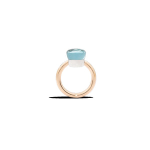 Pomellato 18K Rose and White Gold Blue Topaz 'Nudo' Ring