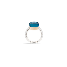 Load image into Gallery viewer, Pomellato 18K White and Rose Gold &#39;Nudo&#39; Blue Topaz Ring with Diamonds
