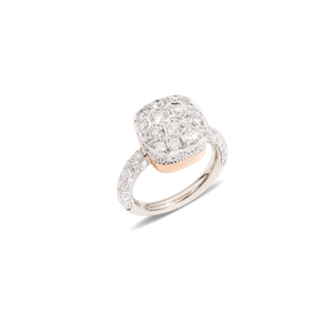 Pomellato 18K White and Rose Gold 'Nudo Maxi' Diamond Ring