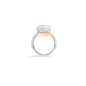 Pomellato 18K White and Rose Gold 'Nudo Maxi' Diamond Ring