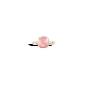 Pomellato 18K Rose and White Gold 'Nudo'  Rose Quartz Ring