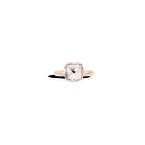 Pomellato 18K Rose and White Gold 'Nudo' White Topaz Ring