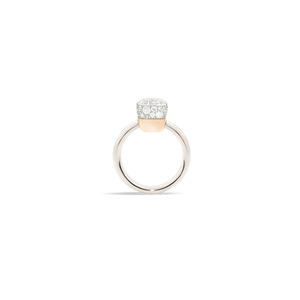 Pomellato 18K White and Rose Gold 'Nudo' Ring with Diamonds