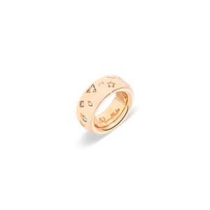 Pomellato 18K Rose Gold 'Iconica' Inlaid Diamond Ring