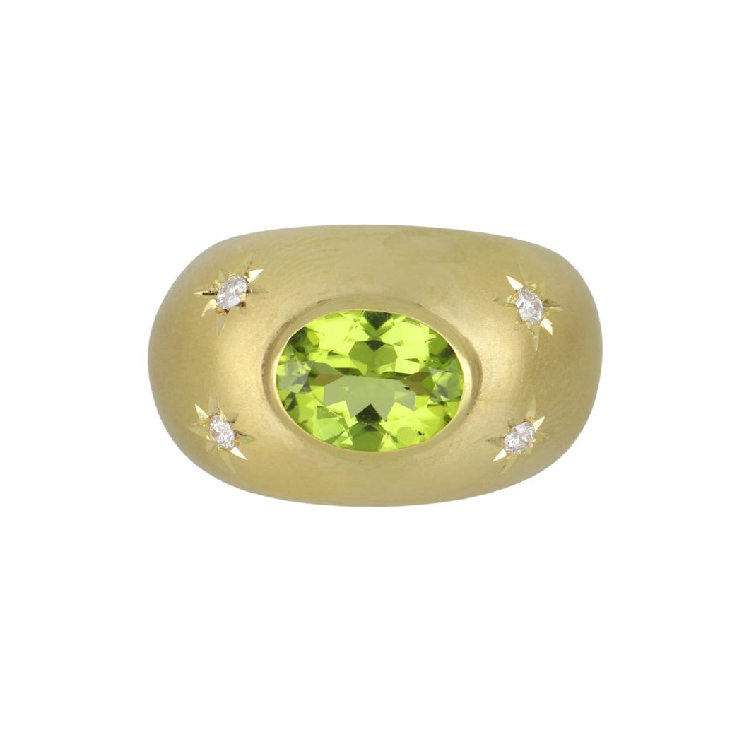 Mazza 14K Gold Peridot Dome Ring