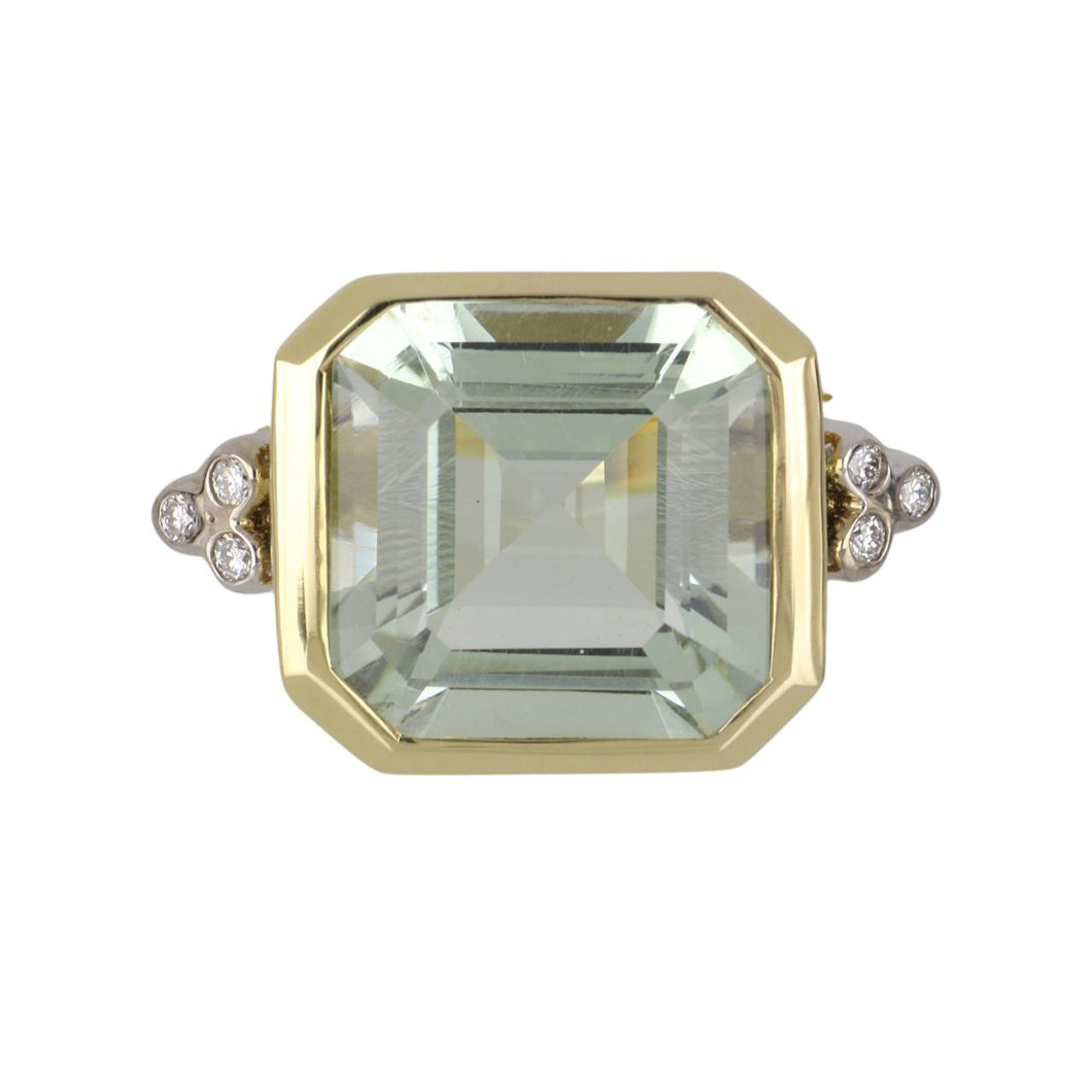 Mazza 14K Gold Green Amethyst Ring