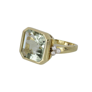 Mazza 14K Gold Green Amethyst Ring