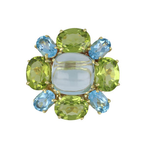 Mazza 14K Gold 'Dolci' Peridot and Topaz Ring