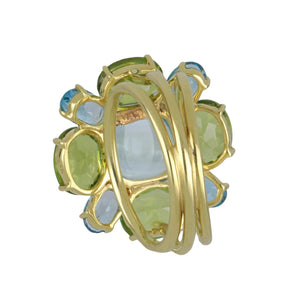 Mazza 14K Gold 'Dolci' Peridot and Topaz Ring